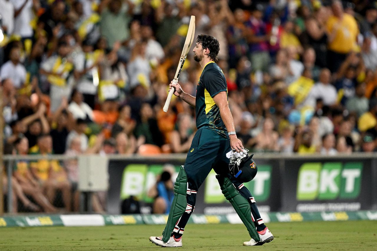 Tim David walked off to an ovation after making 83 off 52 balls, Australia vs South Africa, 1st T20I, Marrara Oval, Darwin, August 10, 2025