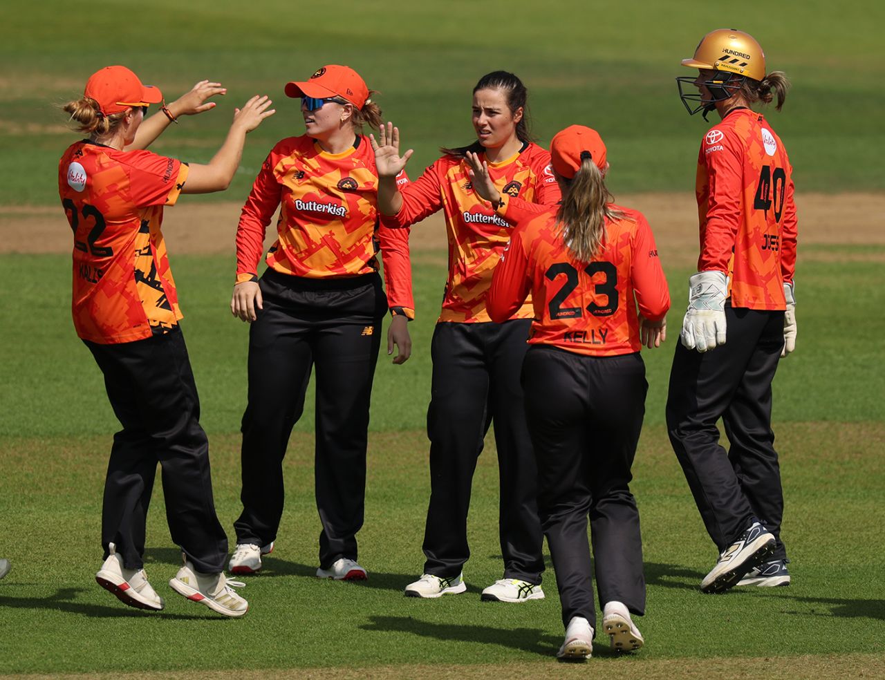 Millie Taylor celebrates a wicket, Southern Brave vs Birmingham Phoenix, Women's Hundred, Suothampton, August 10, 2025