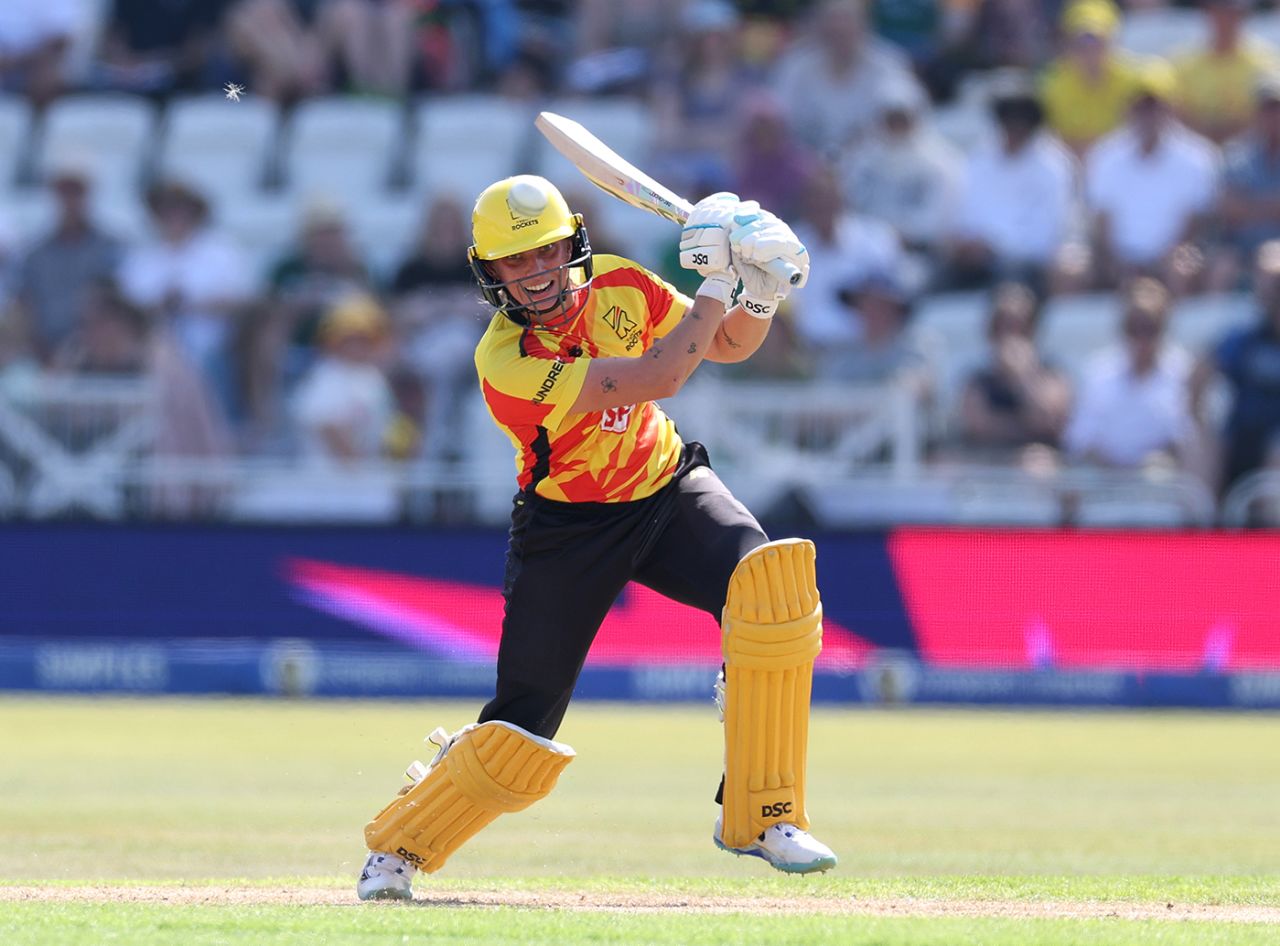 Ash Gardner forces one away through the off side, Trent Rockets vs Northern Superchargers, Trent Bridge, The Hundred Women's Competition, August 10, 2025
