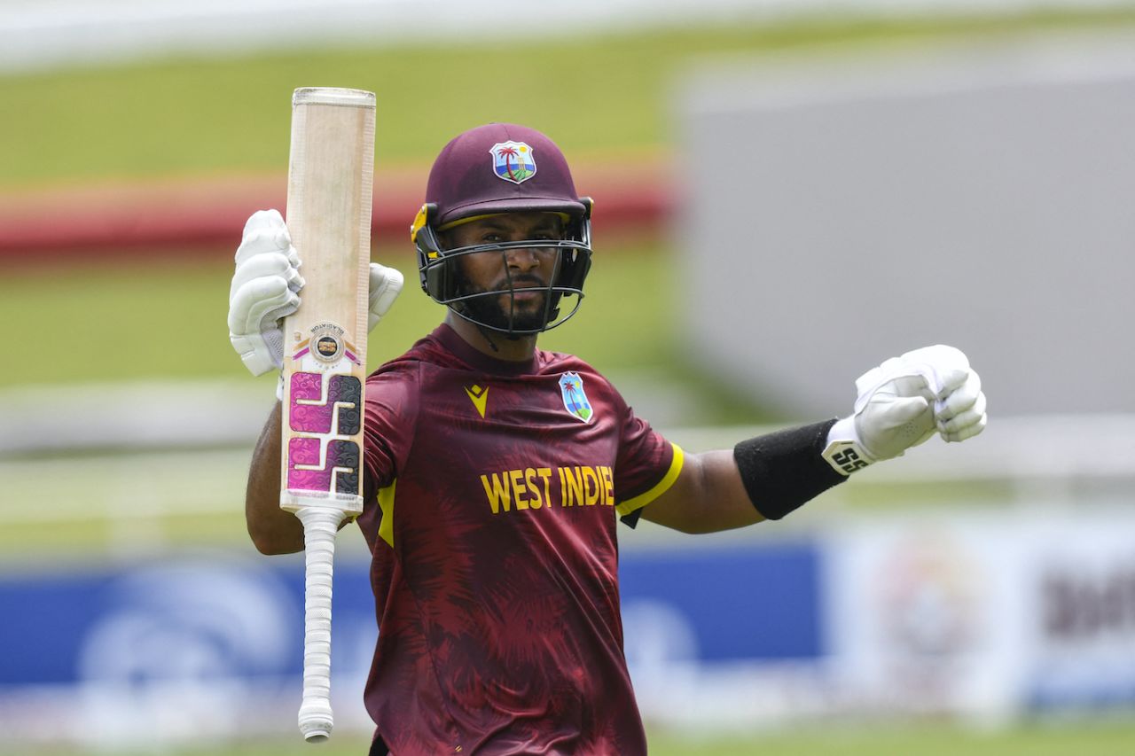 Shai Hope remained unbeaten after making his 18th ODI ton, West Indies vs Pakistan, 3rd ODI, Tarouba, August 12, 2025