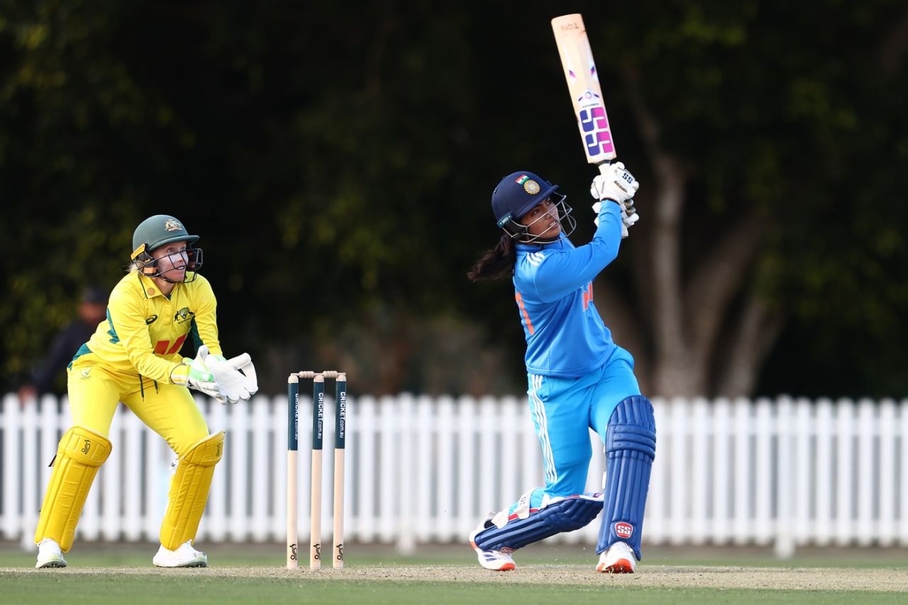 Raghvi Bist saw off the chase, Australia A vs India A, 1st women's one-dayer, Ian Healy Oval, Brisbane, August 13, 2025