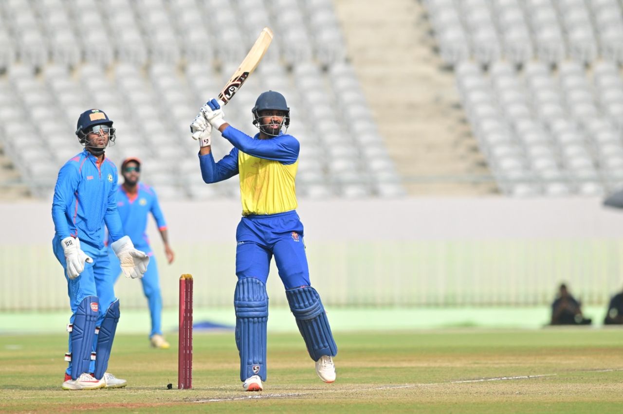 R Smaran likes to go big against spinners