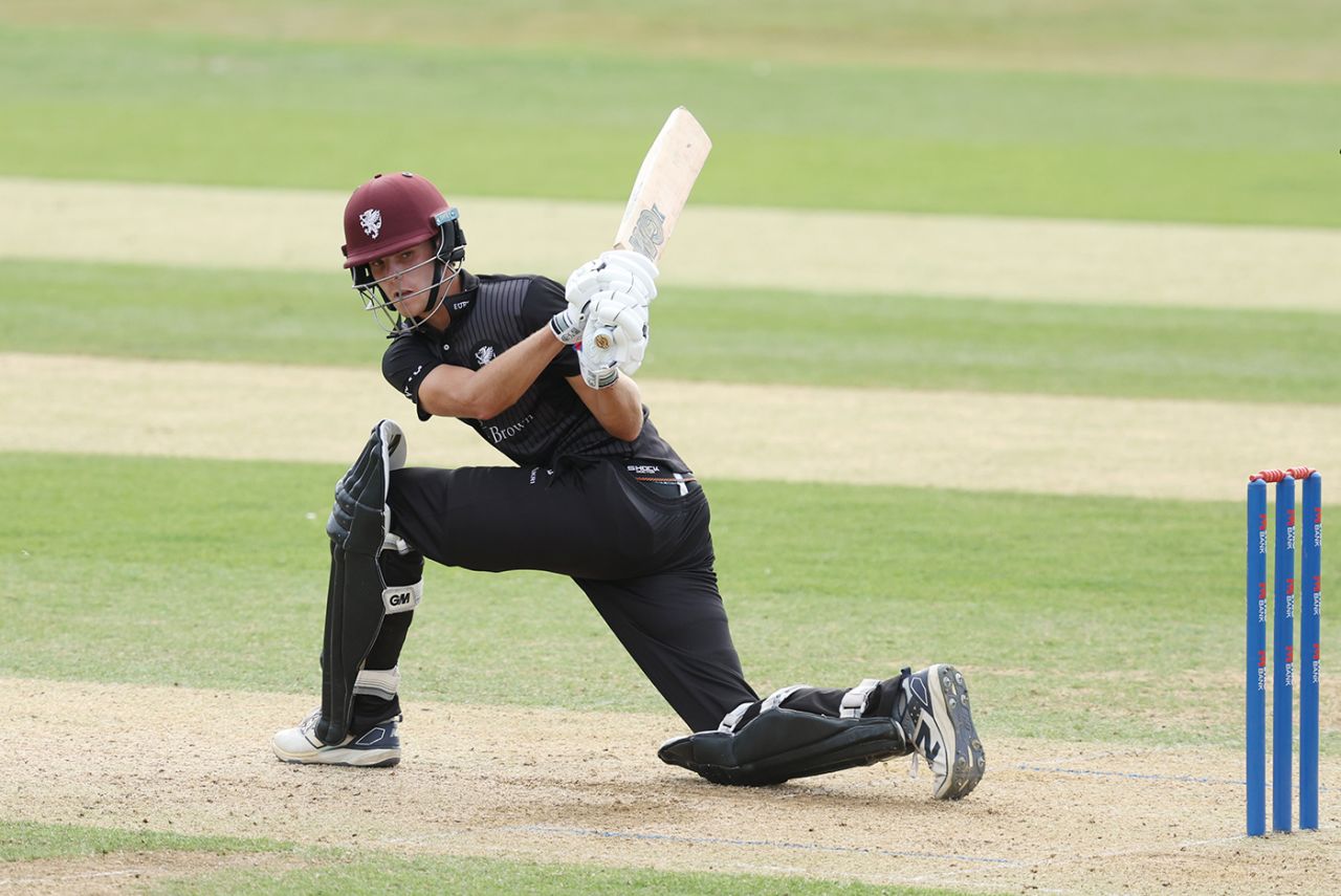 Archie Vaughan on his way to an all-format career-best 95, Metro Bank One Day Cup, Yorkshire vs Somerset, York, August 14, 2025