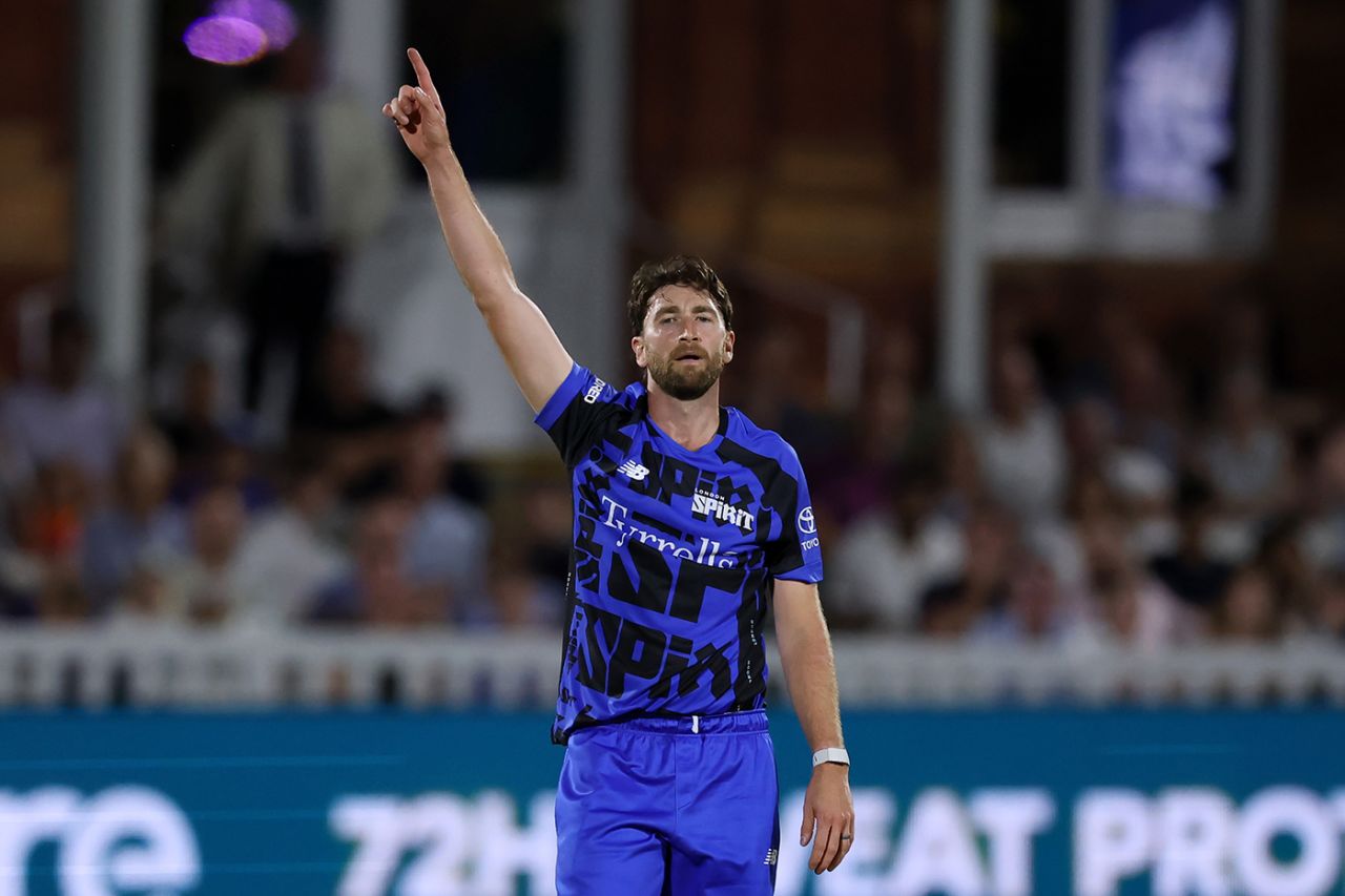 Richard Gleeson claimed key wickets at the death, Men's Hundred, London Spirit vs Trent Rockets, Lord's, August 14, 2025