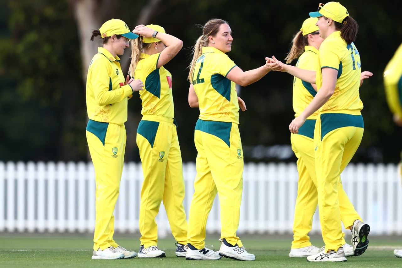 Georgia Prestwidge dislodged Yastika Bhatia, Australia A vs India A, 2nd women's one-dayer, Brisbane, August 15, 2025
