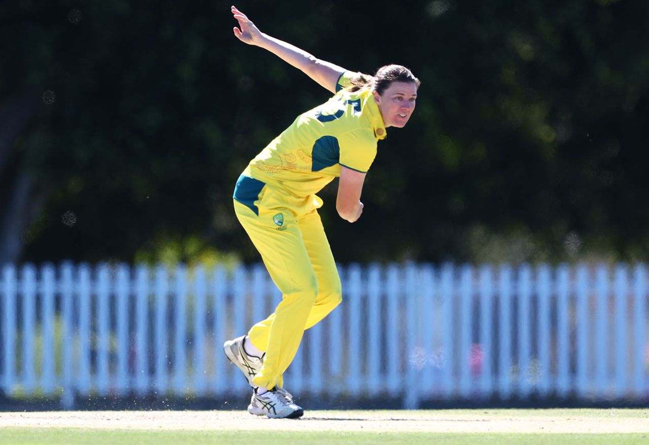 Tahlia McGrath claimed three wickets to peg back India A, Australia A vs India A, 3rd one-day game, Ian Healy Oval, August 17, 2025