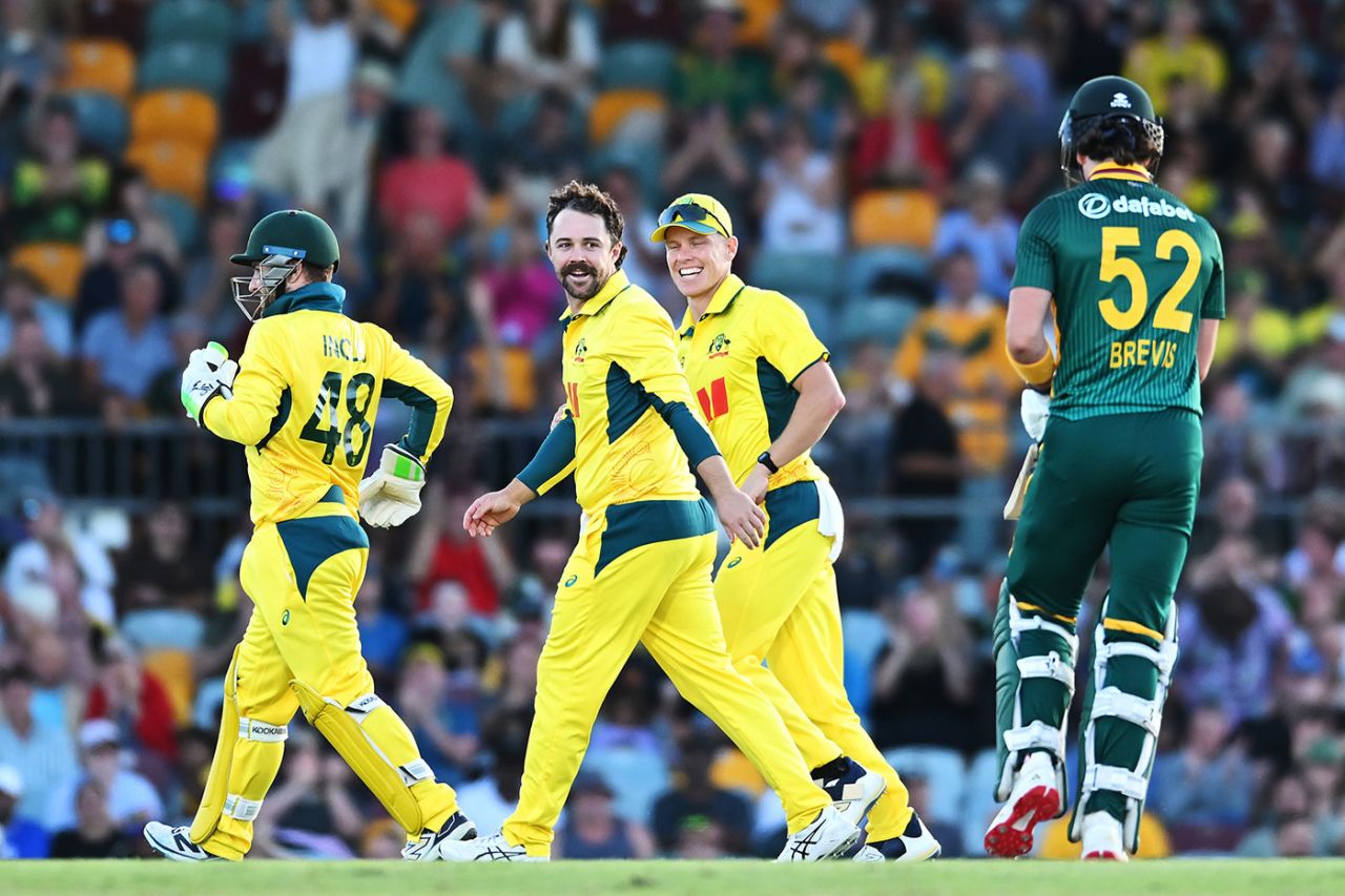 Travis Head claimed four wickets, including Dewald Brevis, Australia vs South Africa, 1st ODI, Cairns, August 19, 2025