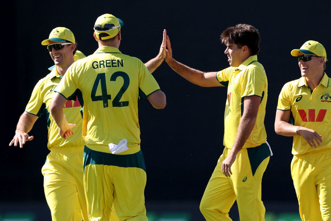 Xavier Bartlett struck in his first over, Australia vs South Africa, 2nd ODI, Mackay, August 22, 2025
