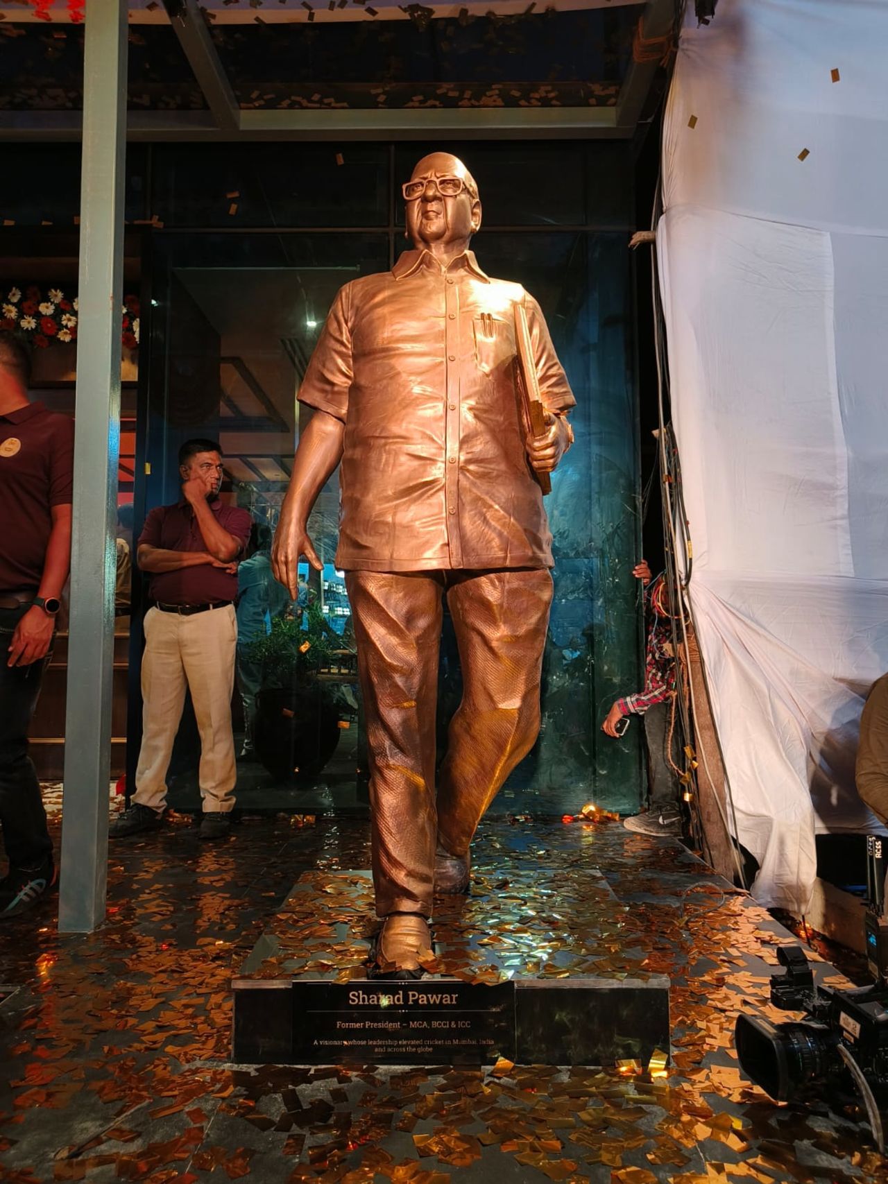 Sharad Pawar's statue at the museum named after him, Mumbai, August 23, 2025