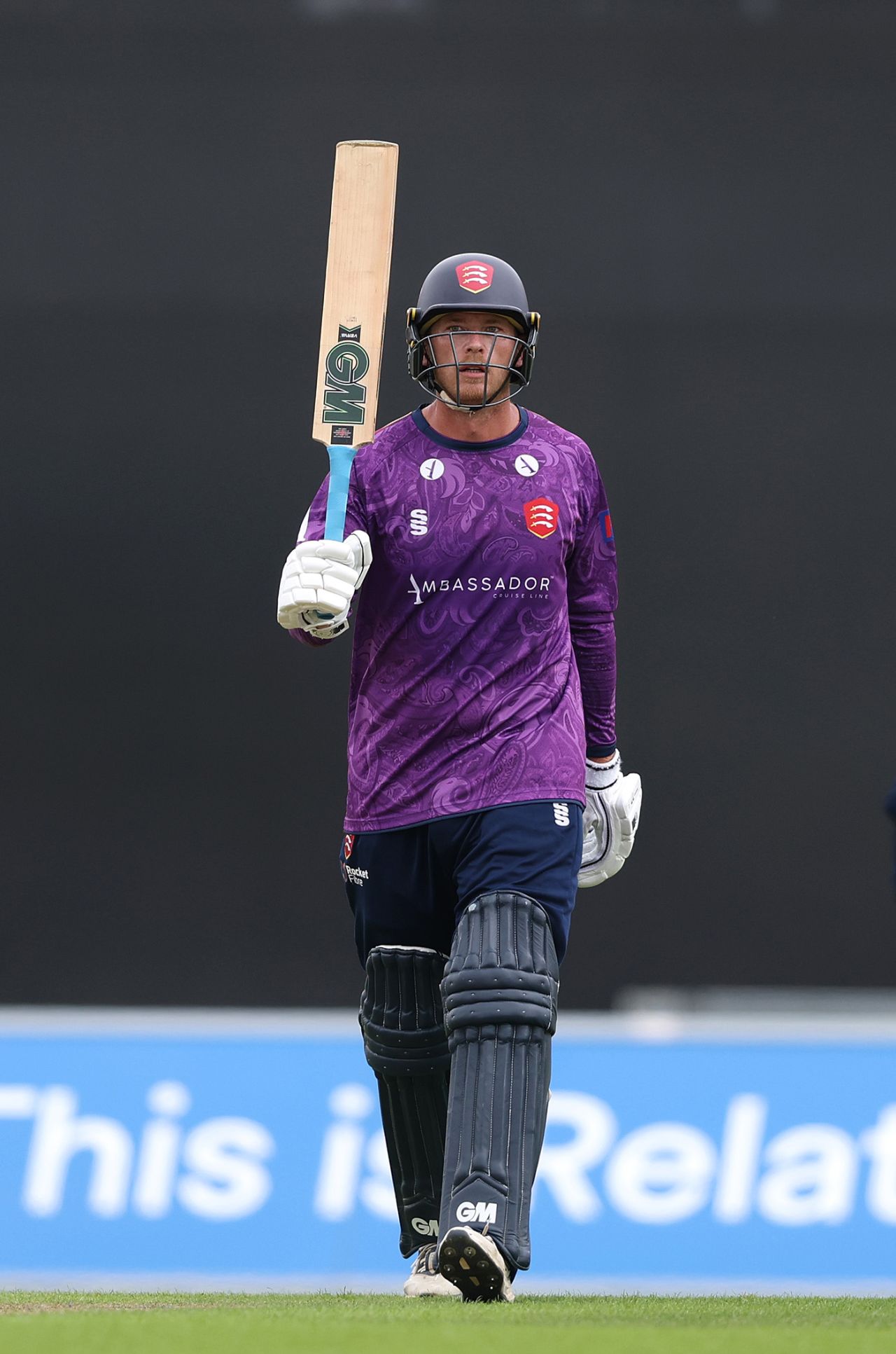 Tom Westley acknowledges his milestone, Metro Bank One Day Cup, Hampshire vs Essex, Utilita Bowl, August 07, 2025