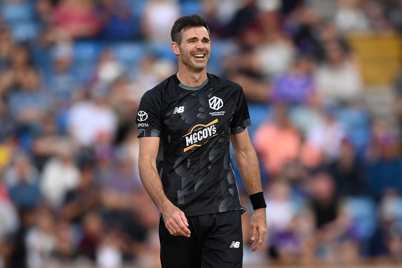 James Anderson celebrates dismissing Dawid Malan, Men's Hundred, Northern Superchargers vs Manchester Originals, Headingley, August 26, 2025
