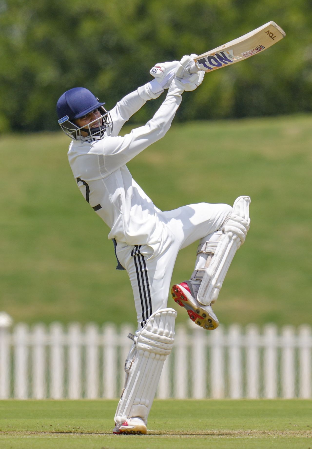 Yash Dhull plays over the off side during his 39, North Zone vs East Zone, Duleep Trophy quarter-finals, Bengaluru, 1st day, August 28, 2025