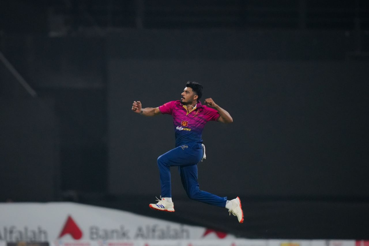 Saghir Khan celebrates a wicket, UAE vs Pakistan, 2nd T20I, Sharjah, August 30, 2025