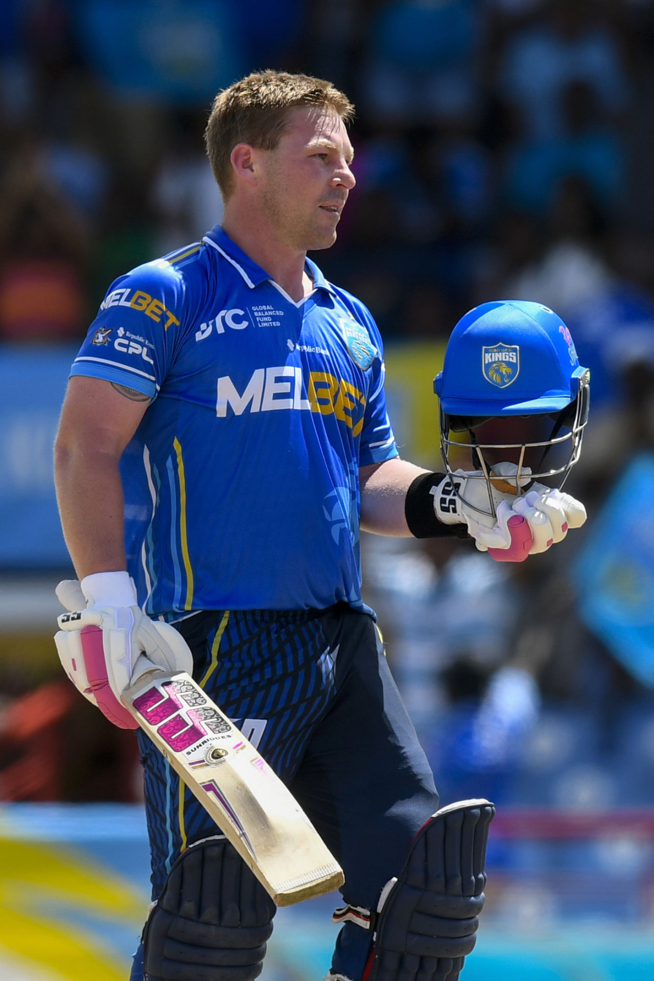 Tim Seifert celebrates his century, St Lucia Kings vs Antigua and Barbuda Falcons, CPL 2025, Gros Islet, August 31, 2025