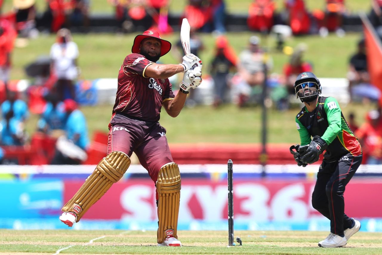 Kieron Pollard pulls, Trinbago Knight Riders vs St Kitts and Nevis Patriots, Tarouba, CPL, September 1, 2025