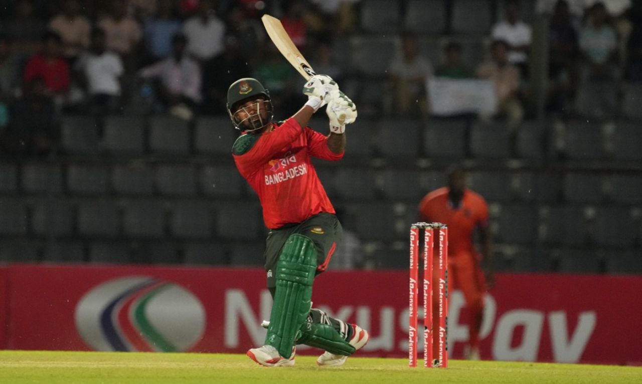 Litton Das was sublime in hitting sixes off spin, Bangladesh vs Netherlands, 3rd T20I, Sylhet, September 3, 2025
