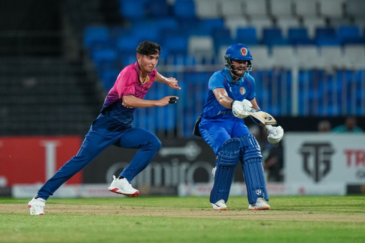 Afghanistan scored 98 for the first wicket but lost both openers in back-to-back deliveries, UAE vs Afghanistan, UAE tri-series, Sharjah, September 5, 2025