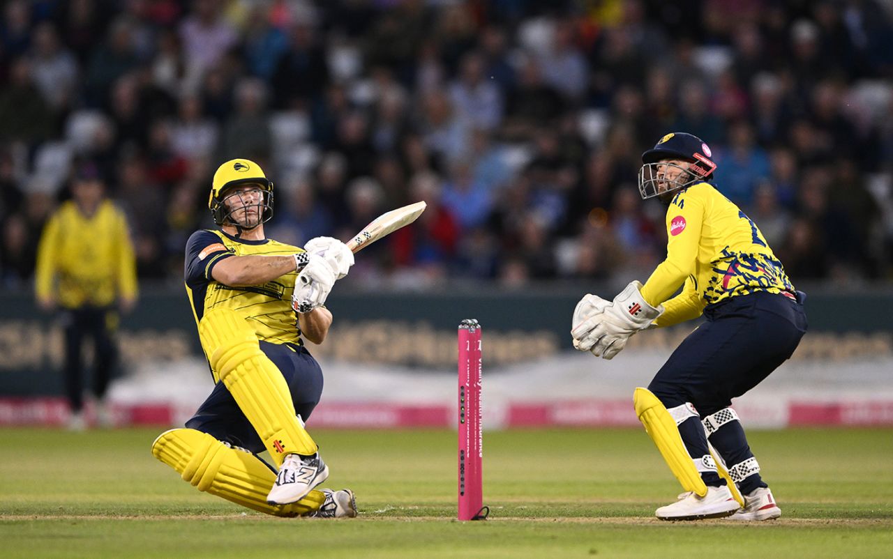 Hilton Cartwright struck four fours and four sixes in his 31-ball innings, Durham vs Hampshire, Vitality Blast quarter-final, Chester-le-Street, September 5, 2025