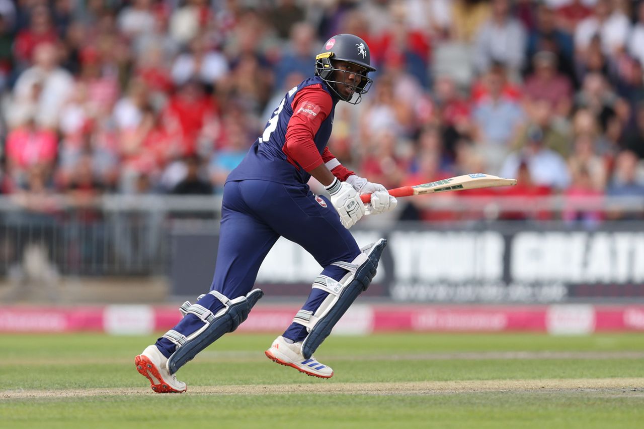 Daniel Bell-Drummond steers behind square, Lancashire vs Kent, Men's T20 Blast quarter-final, Old Trafford, September 6, 2025