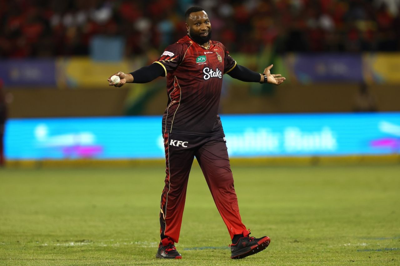 Kieron Pollard had some fun bowling the last over, Guyana Amazon Warriors vs Trinbago Knight Riders, CPL 2025, Providence, September 6, 2025