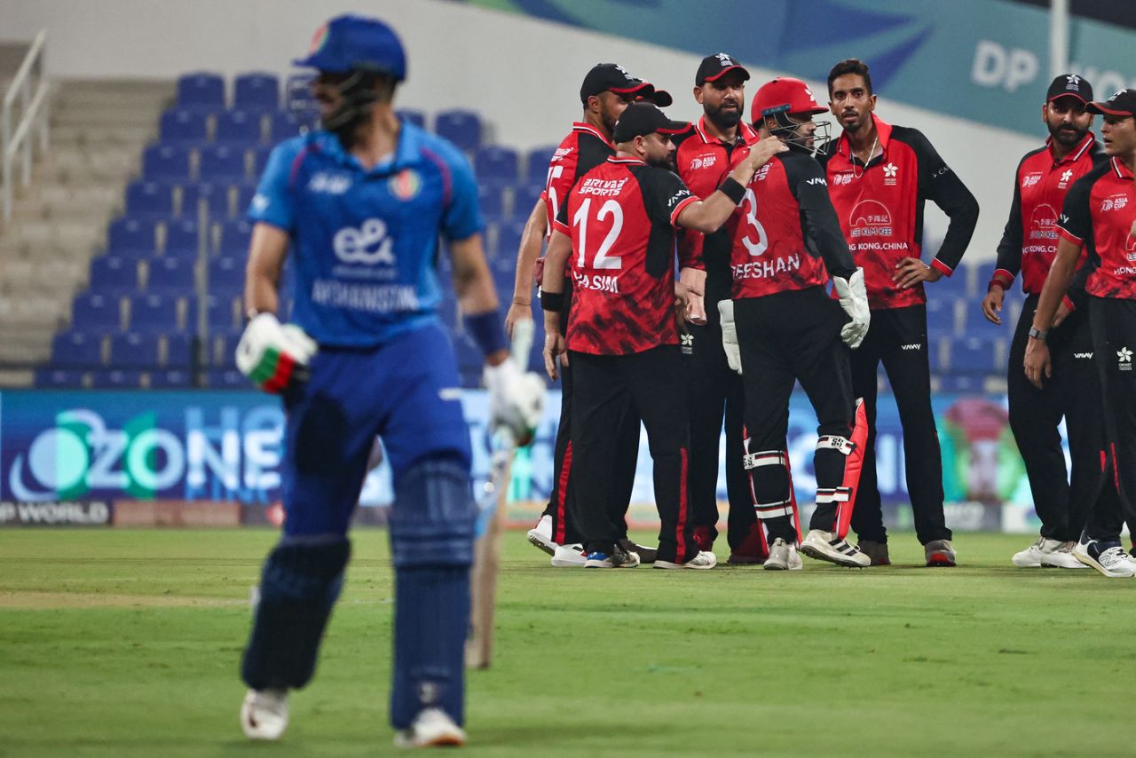 Ibrahim Zadran walks off after being dismissed, Afghanistan vs Hong Kong, Men's T20 Asia Cup, Abu Dhabi, September 09, 2025