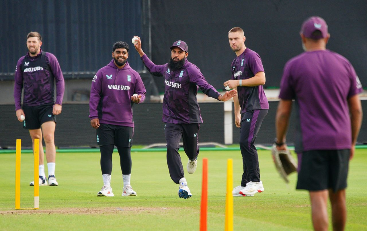 Adil Rashid during a nets session, Sophia Gardens, Cardiff, September 9, 2025