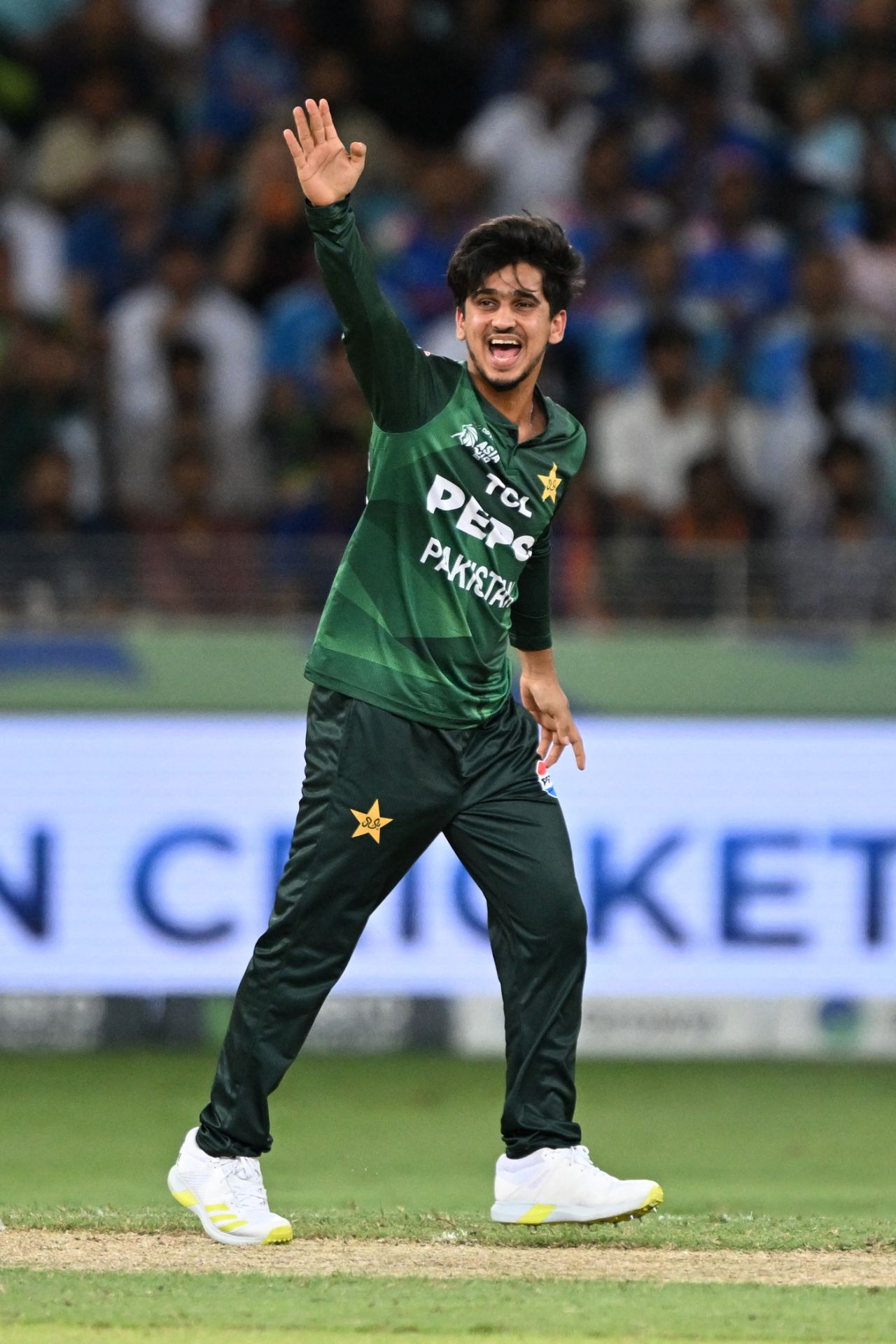 Saim Ayub struck with a carrom ball, India vs Pakistan, Men's T20 Asia Cup, Dubai, September 14, 2025
