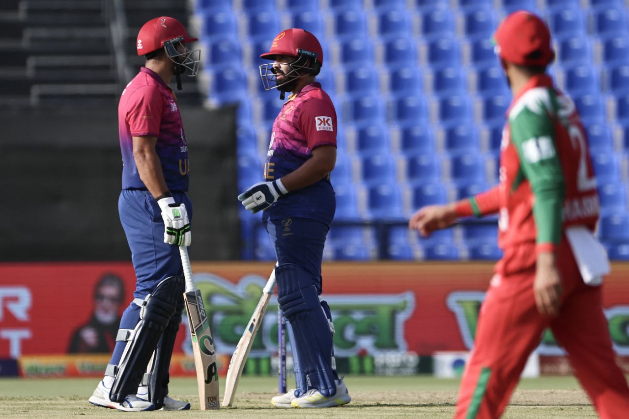 Alishan Sharafu and Muhammad Waseem gave UAE a rapid start, UAE vs Oman, Men's T20 Asia Cup, Abu Dhabi, September 15, 2025