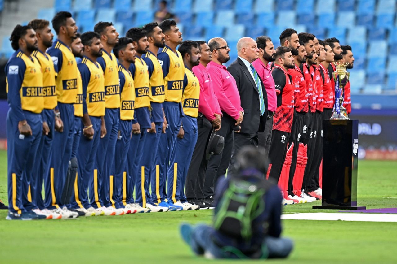 Sri Lanka and Hong Kong line up before the match, Sri Lanka vs Hong Kong, Men's T20 Asia Cup, Dubai, September 15, 2025