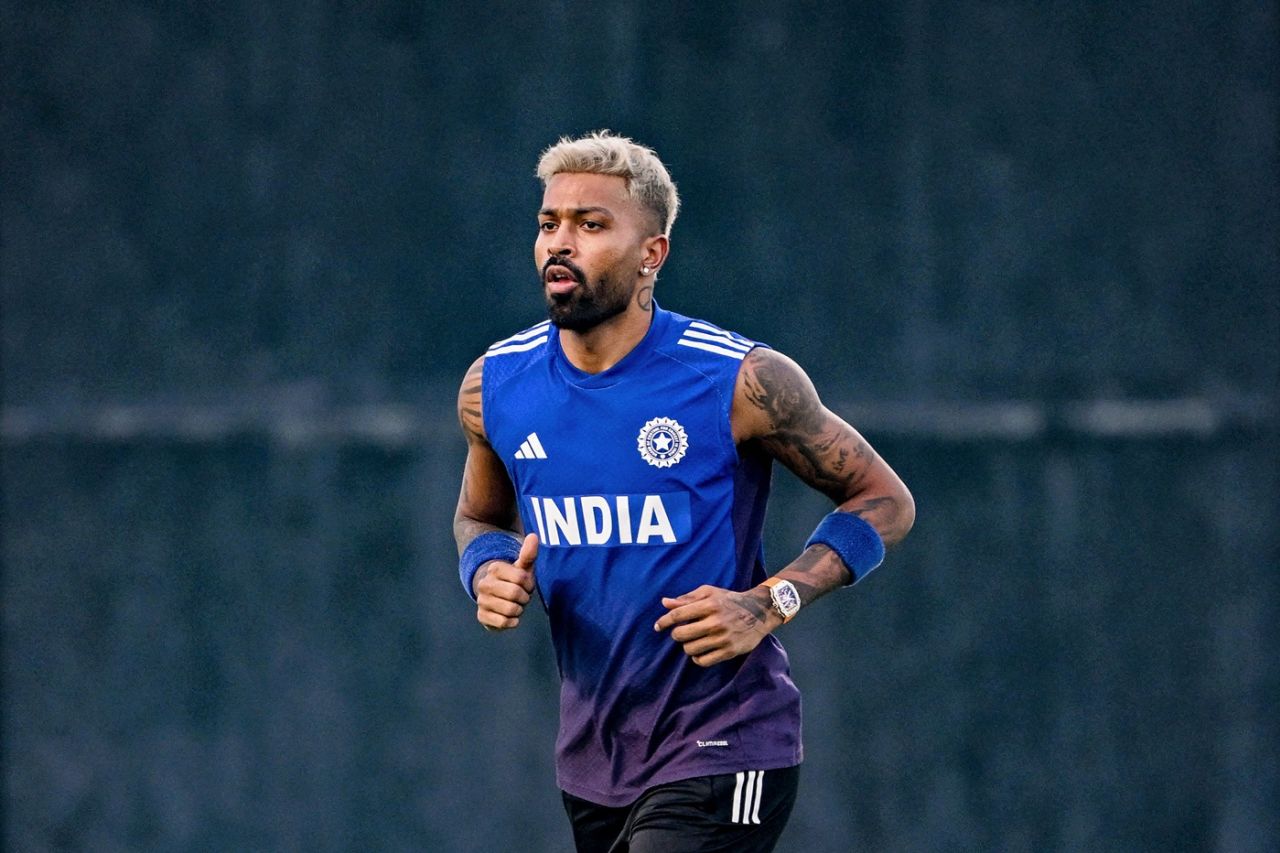 Hardik Pandya tunes up for the game against Oman, Dubai, September 16, 2025
