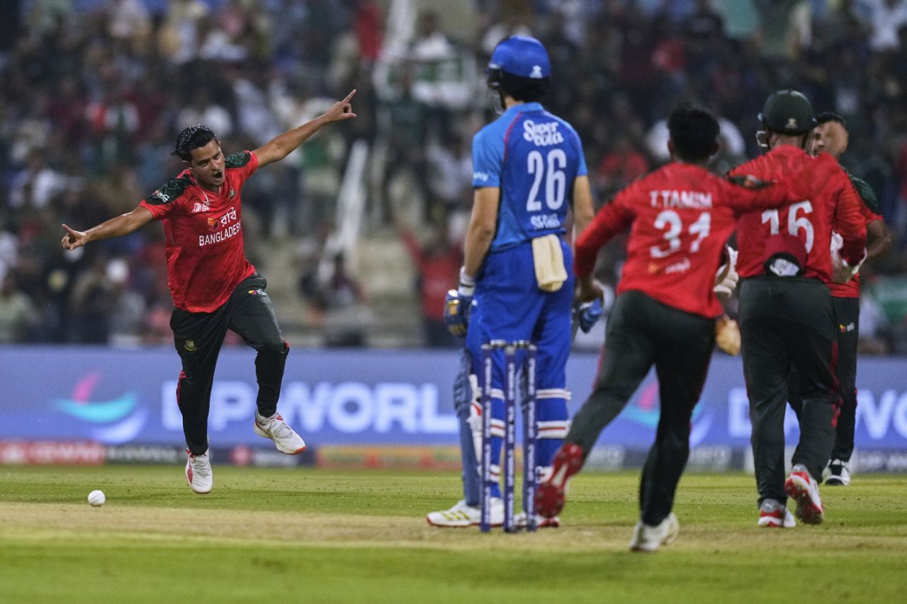 Nasum Ahmed wheels ahead during his celebration, Bangladesh vs Afghanistan, Men's T20 Asia Cup, Abu Dhabi, September 16, 2025