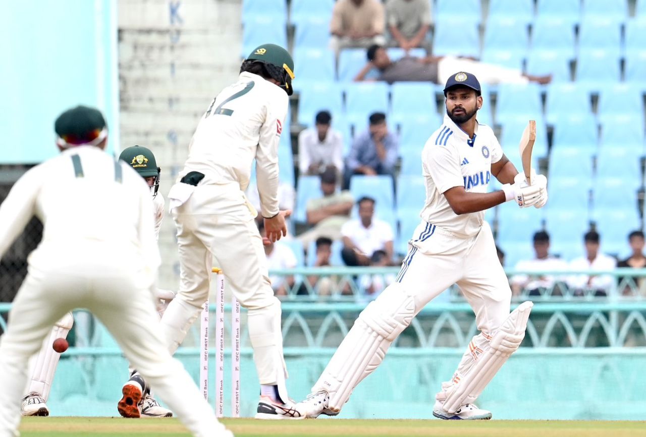 Shreyas Iyer had a short stay in the middle, India A vs Australia A, 1st unofficial Test, Lucknow, 3rd day, September 18, 2025