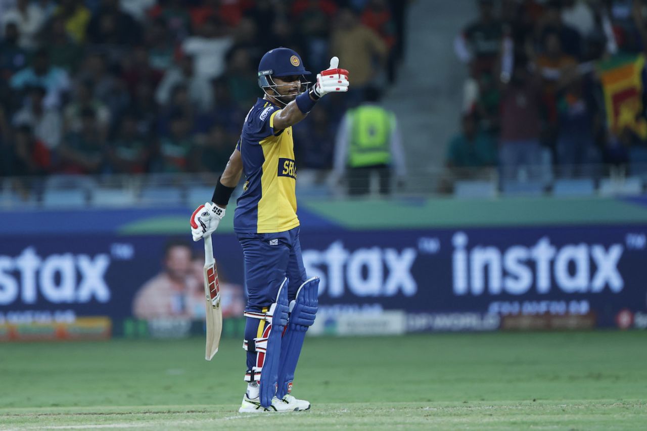 Dasun Shanaka made his first T20I fifty since January 2023, Bangladesh vs Sri Lanka, Super Fours, Asia Cup, Dubai, September 20, 2025
