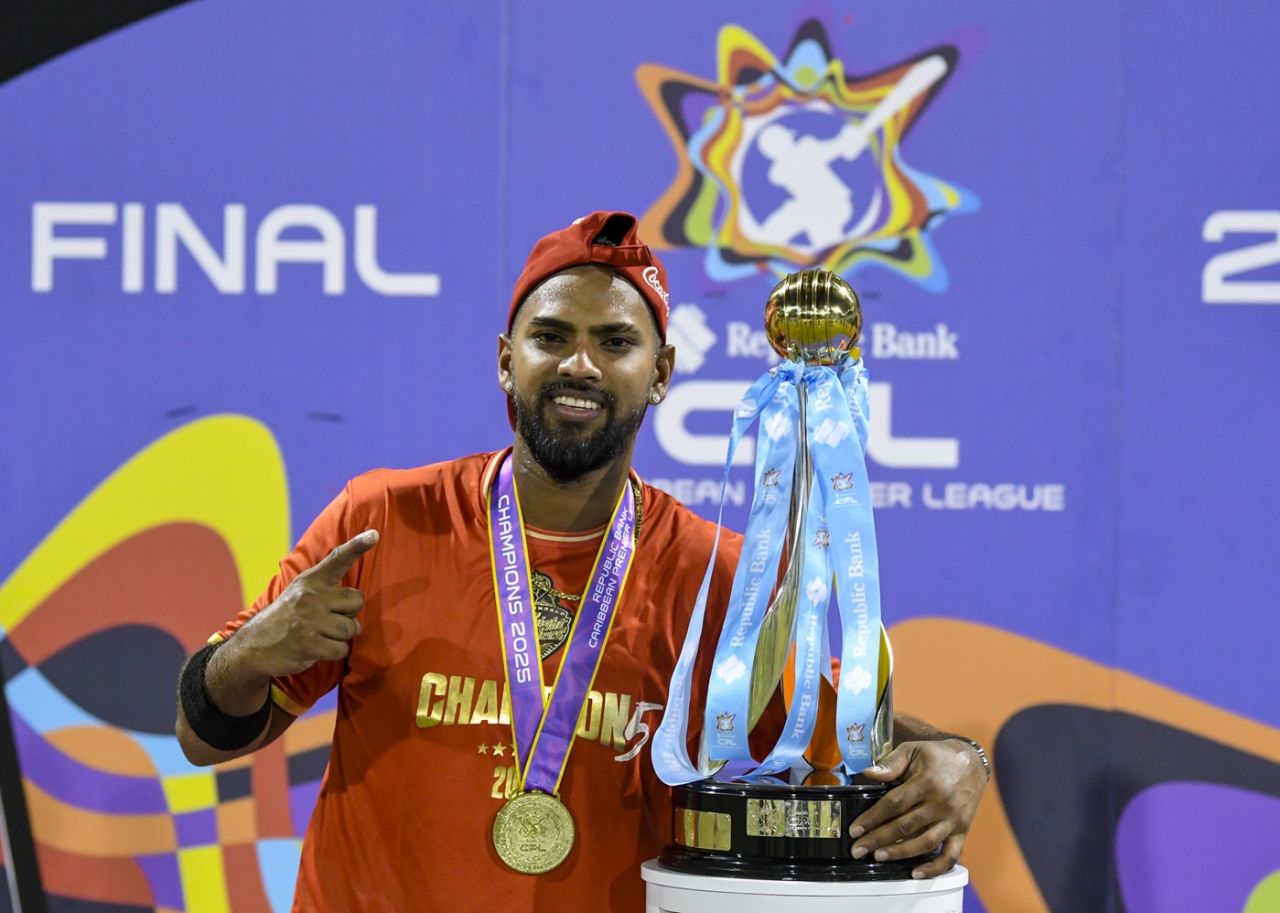 Nicholas Pooran won his first CPL title, Guyana Amazon Warriors vs Trinbago Knight Riders, CPL final, Providence, September 21, 2025