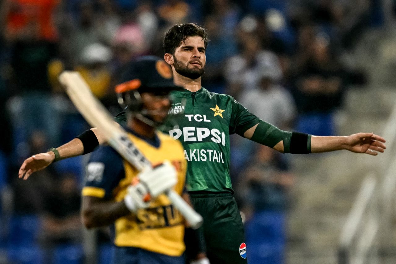 Shaheen Shah Afridi sent back both openers in the powerplay, Sri Lanka vs Pakistan, Men's T20 Asia Cup, Super Fours, Abu Dhabi, September 23, 2025