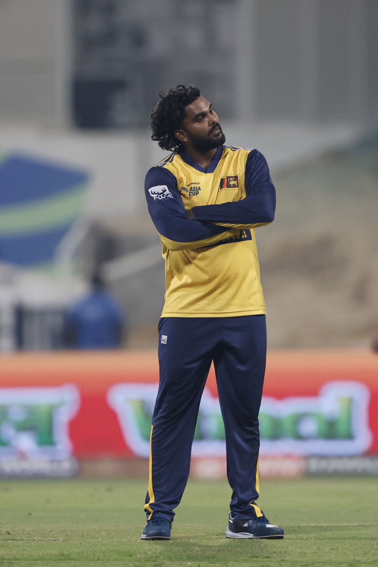 Wanindu Hasaranga celebrates a wicket with the Abrar Ahmed celebration, Pakistan vs Sri Lanka, Asia Cup Super Four, Abu Dhabi, September 23, 2025