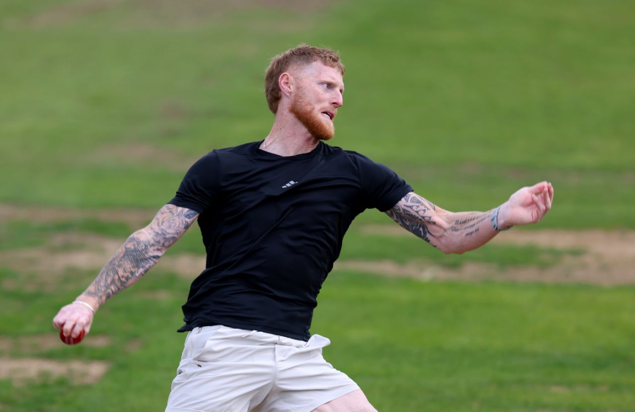 Ben Stokes bowls on the sidelines during Durham's Championship match against Yorkshire, County Championship, Headingley, September 24, 2025