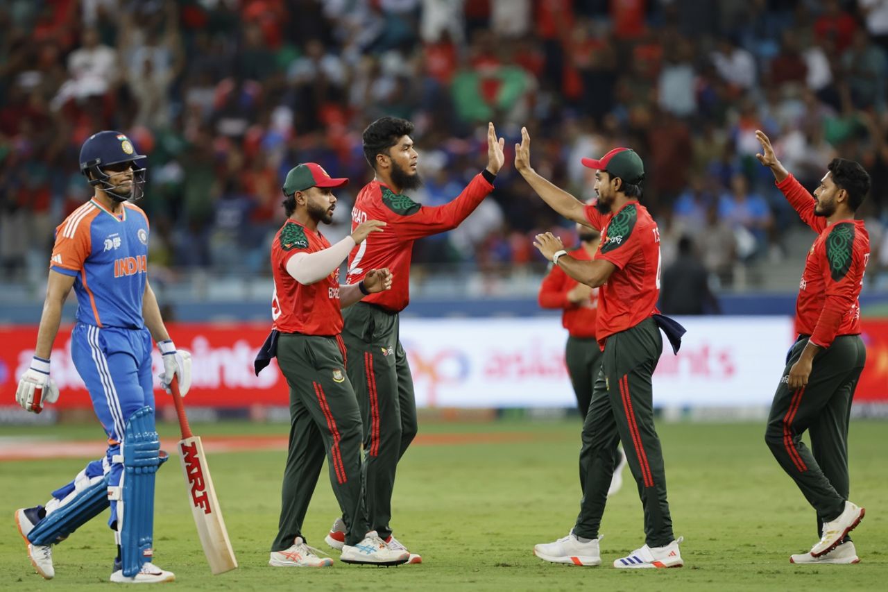 Rishad Hossain struck twice in his first two overs, India vs Bangladesh, Super Fours, Asia Cup, Dubai, September 24, 2025