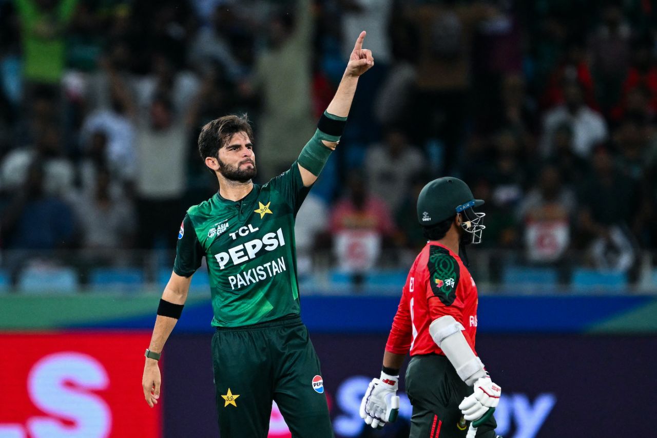 Shaheen Afridi picked up a first-over wicket yet again, Bangladesh vs Pakistan, Men's T20 Asia Cup, Dubai, September 25, 2025