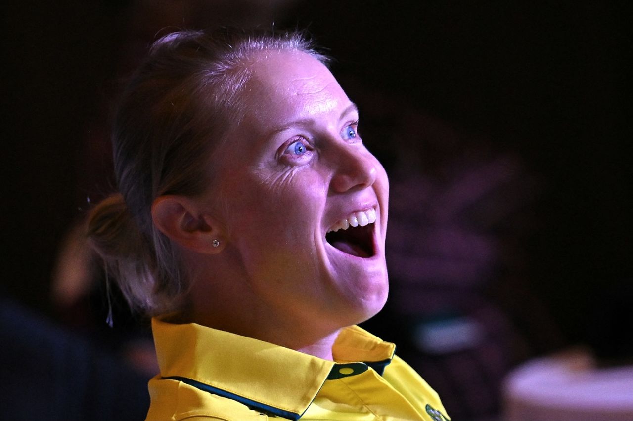 Alyssa Healy at the captains' conference, Women's World Cup, Bengaluru, September 26, 2025 