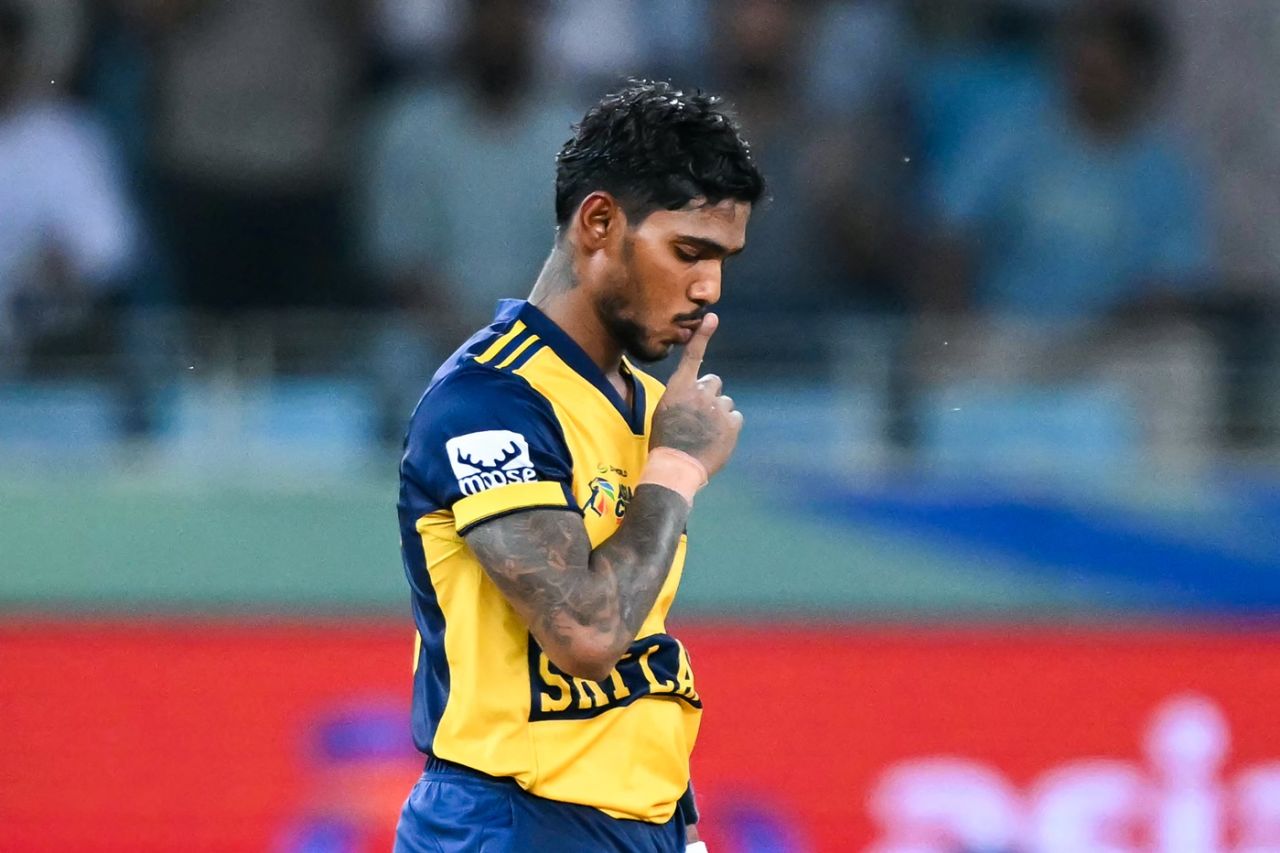 Pathum Nissanka celebrates his maiden T20I century, India vs Sri Lanka, Men's T20 Asia Cup, Dubai, September 26, 2025