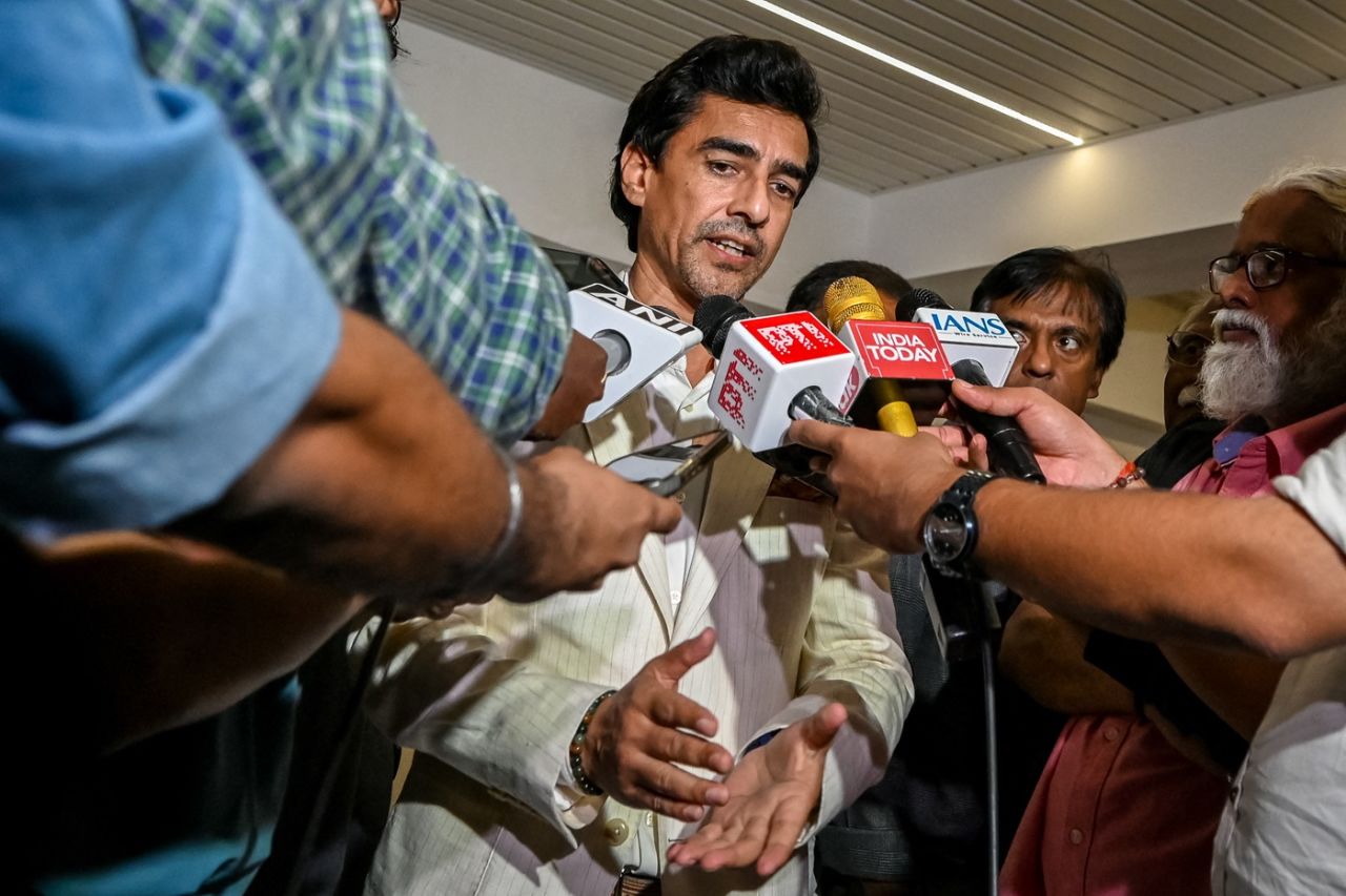 Mithun Manhas speaks after the BCCI Annual General Meeting in Mumbai, at the BCCI Annual General Meeting in Mumbai, September 28, 2025
