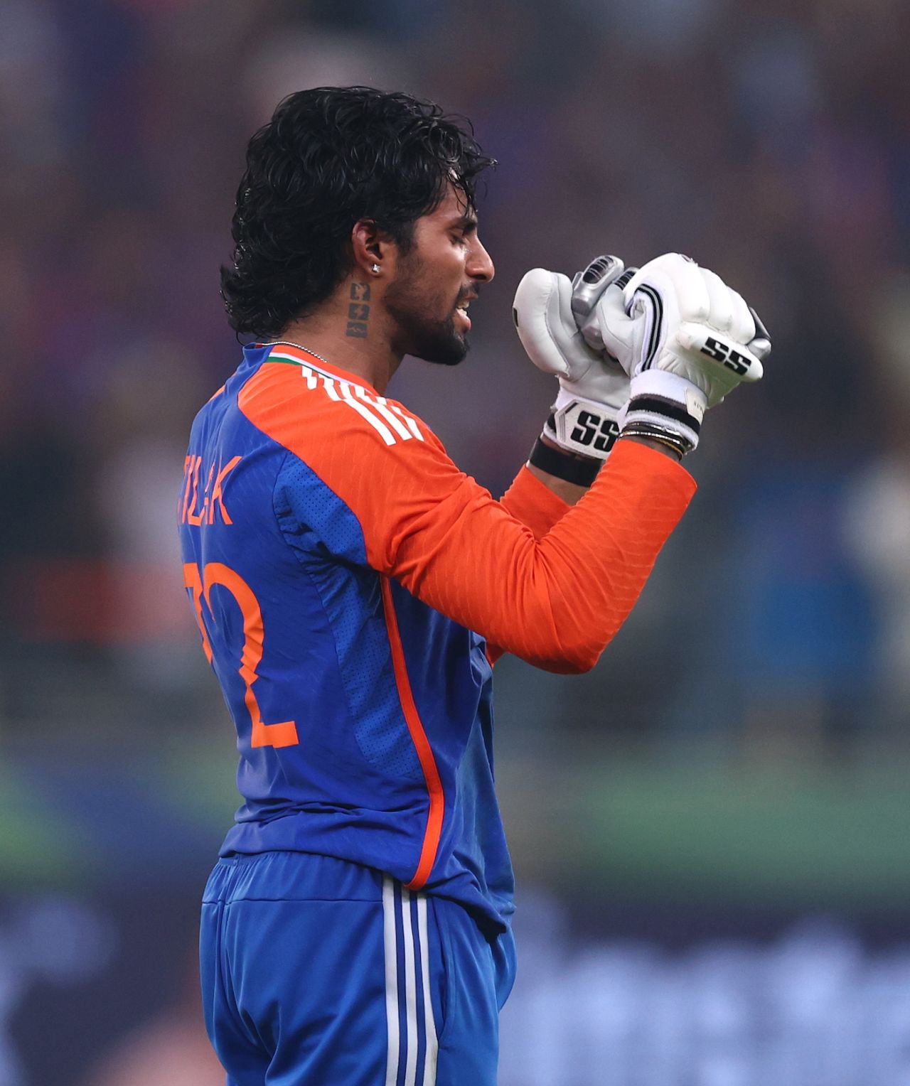 Tilak Varma takes a moment to feel the victory, India vs Pakistan, Asia Cup final, Dubai, September 28, 2025