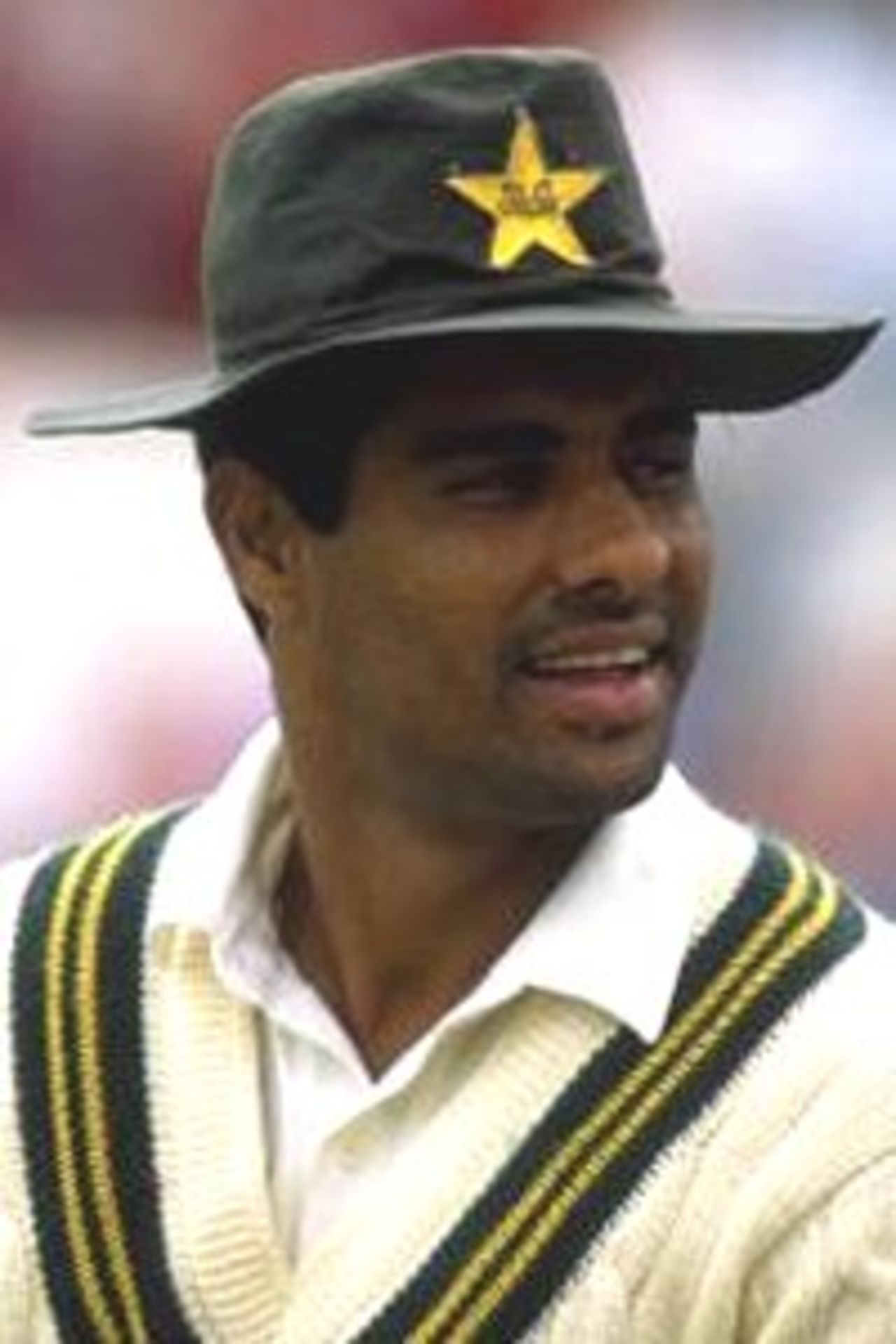 Jul 1992: Portrait of Waqar Younis of Pakistan during a match against Durham in Chester Le Street, England.