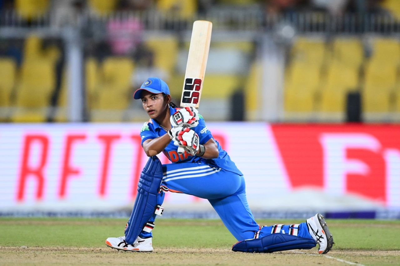 Amanjot Kaur notched up a 45-ball fifty to lift India, India vs Sri Lanka, Women's ODI World Cup, Guwahati, September 30, 2025