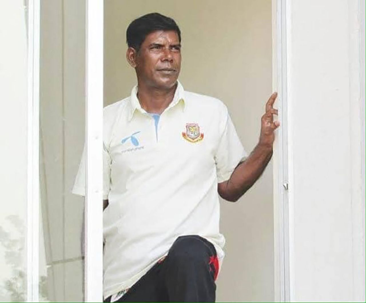 Sarwar Imran, Bangladesh Women's coach, looks on from the stands