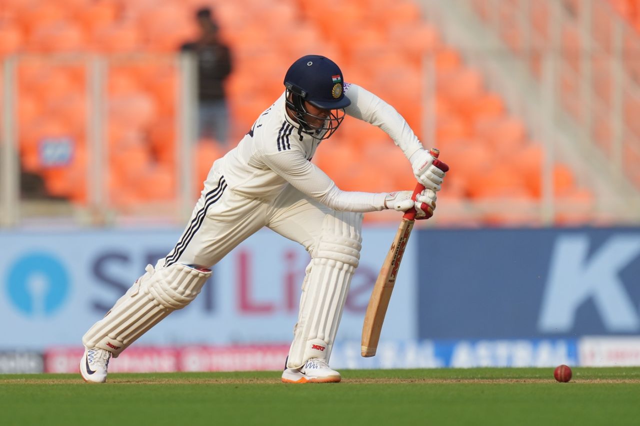 Shubman Gill shapes to defend the ball, India vs West Indies, 1st Test, Ahmedabad, 1st day, October 2, 2025