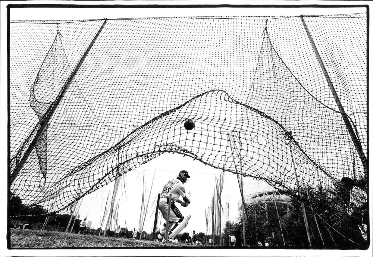 The ball beats the net and Andrew Symonds albeit in different ways, New South Wales vs Queensland, Sheffield Shield 1994, Sydney, November 17, 1994