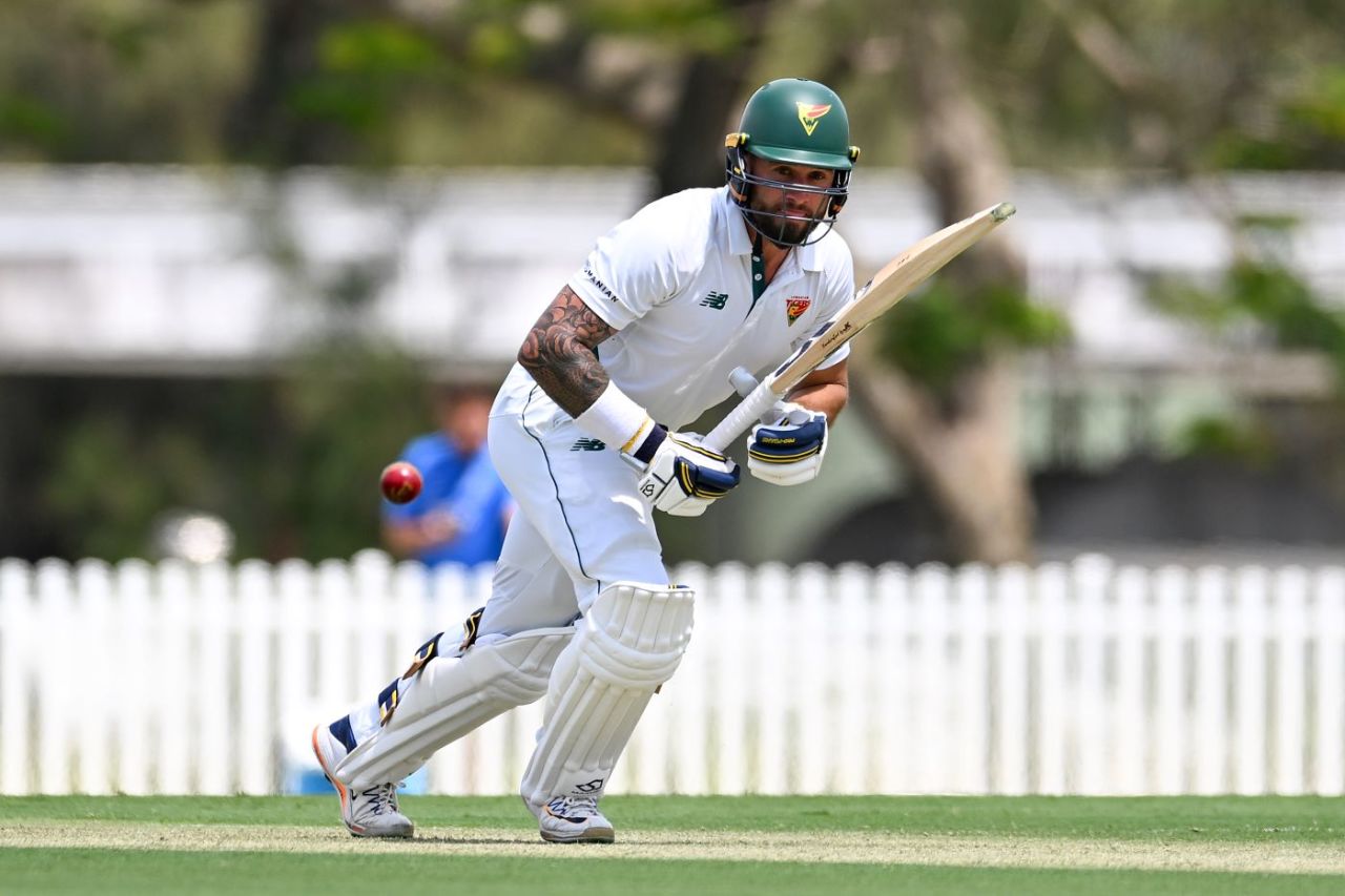 Jake Weatherald made 67, Queensland vs Tasmania, Sheffield Shield, day 1, Brisbane, October 4, 2025