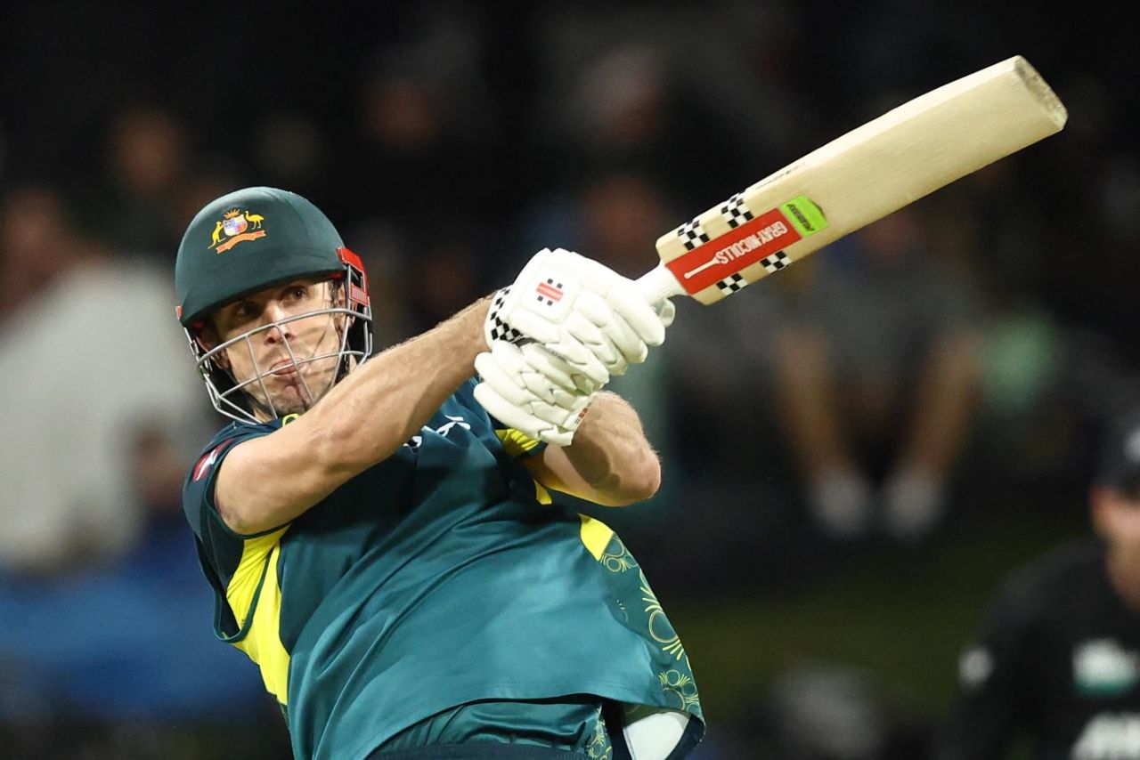 Mitchell Marsh pulls with power, New Zealand vs Australia, 3rd T20I, Mount Maunganui, October 4, 2025